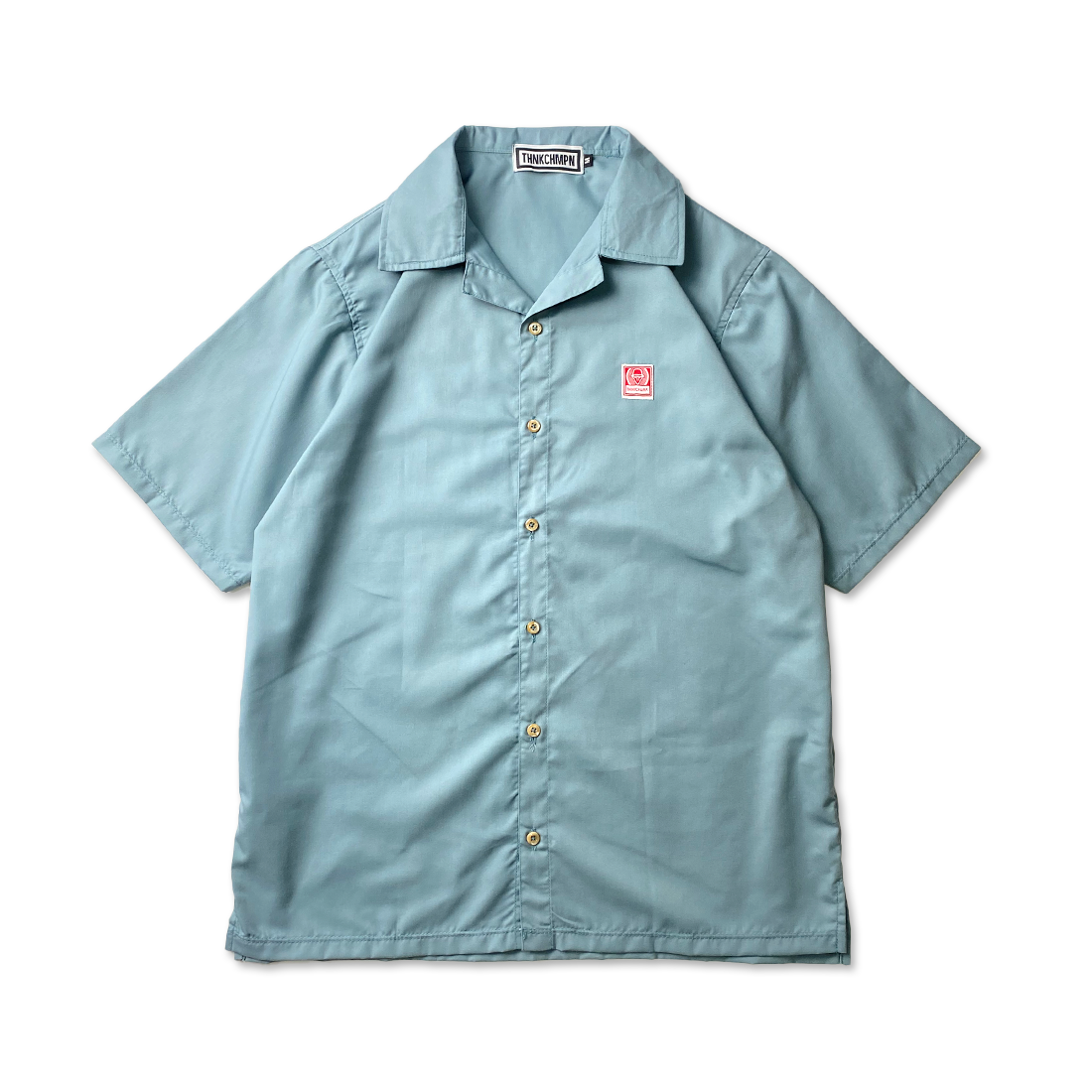 OPEN COLLAR POLO IN POWDER BLUE