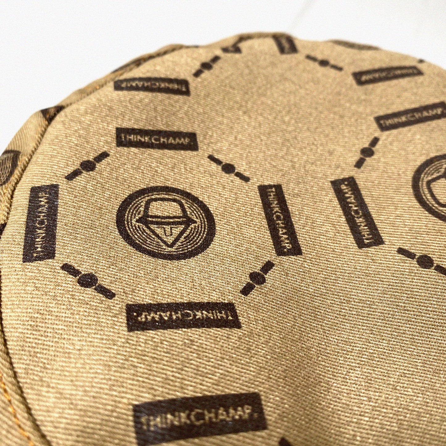 FULL PRINT DENIM BUCKET HAT IN KHAKI