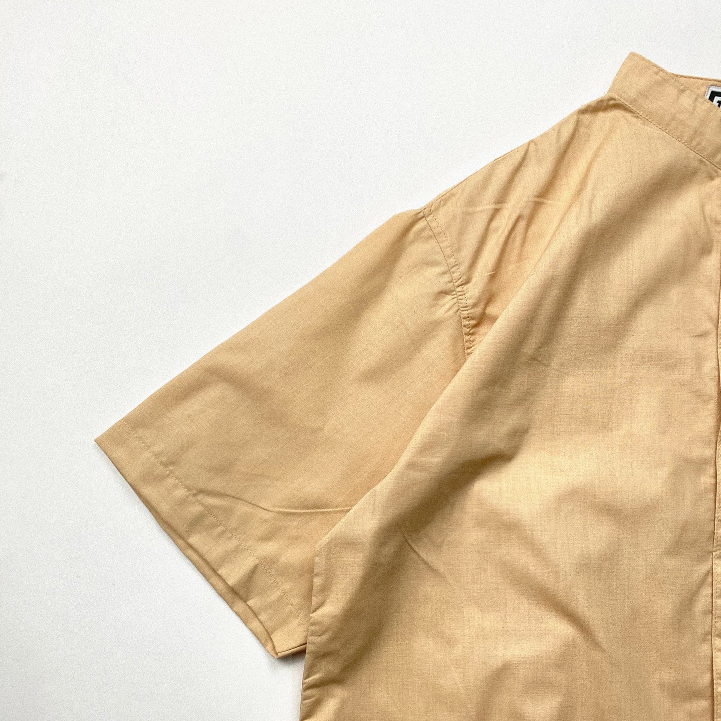 MANDARIN COLLAR™ | RETRO OVERSIZED POLO IN LATTE KHAKI