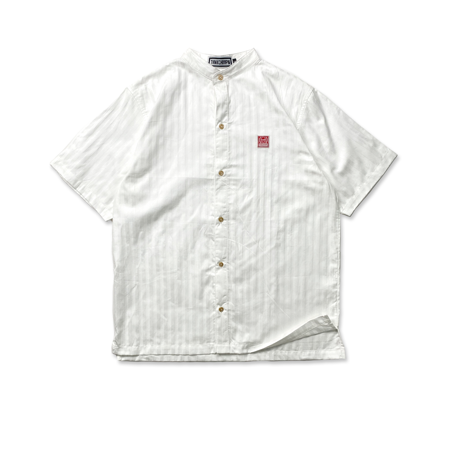 MANDARIN COLLAR™ | RETRO OVERSIZED POLO IN SHADOW WHITE STRIPES