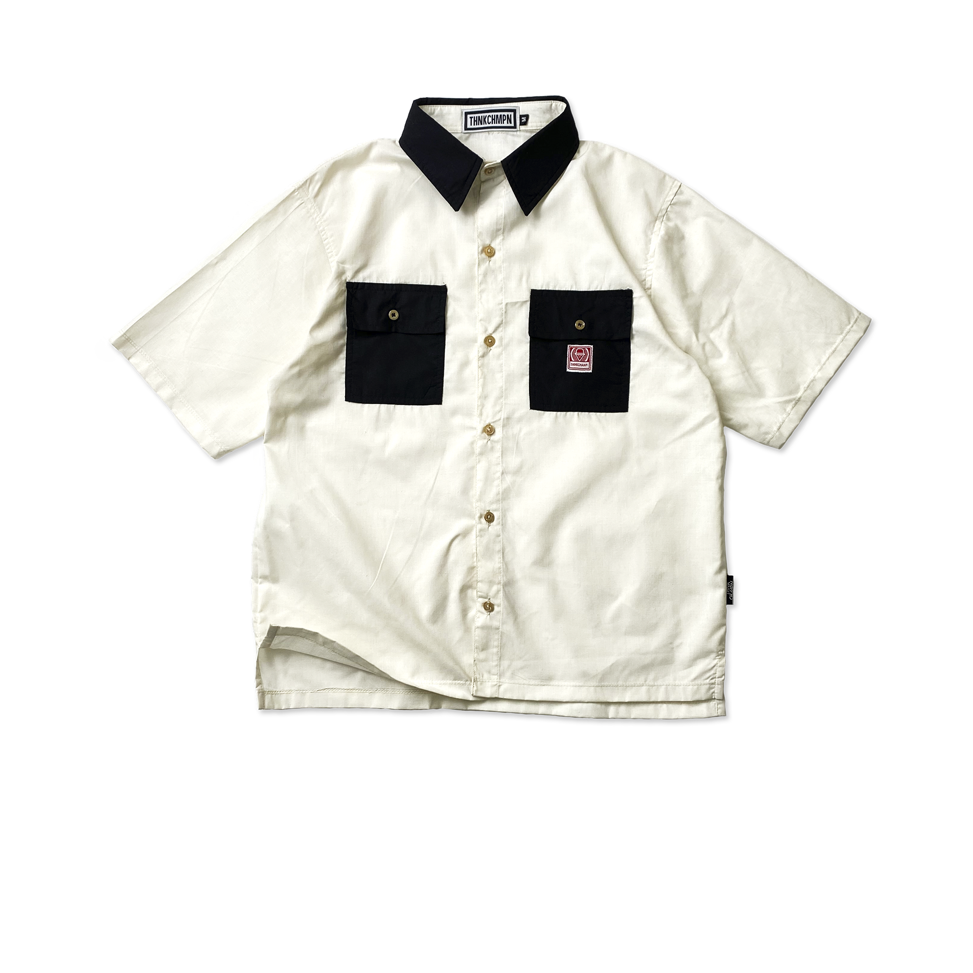 CUBAN FULL ROLL RETRO OVERSIZED POLO IN OFFWHITE BASALT BLACK