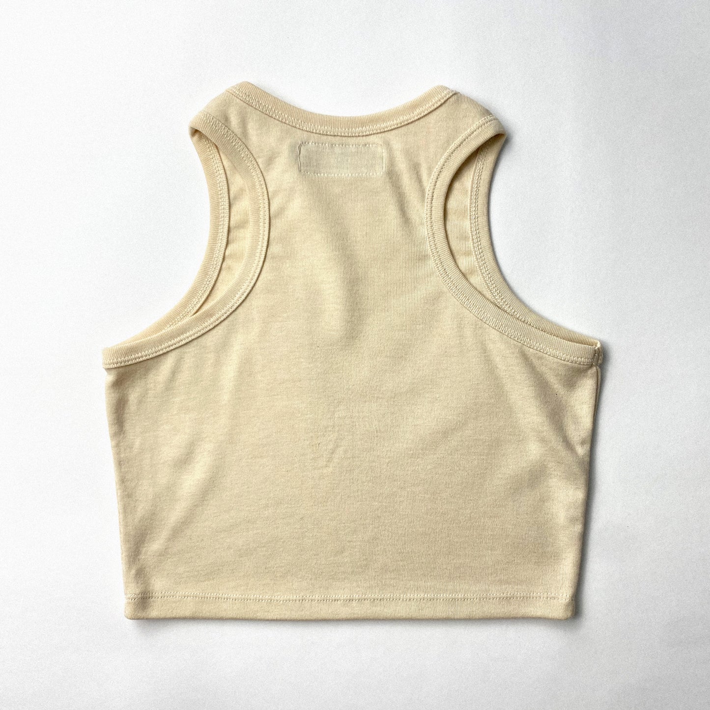 RIB TANK CROP TOP IN OFFWHITE-BEIGE