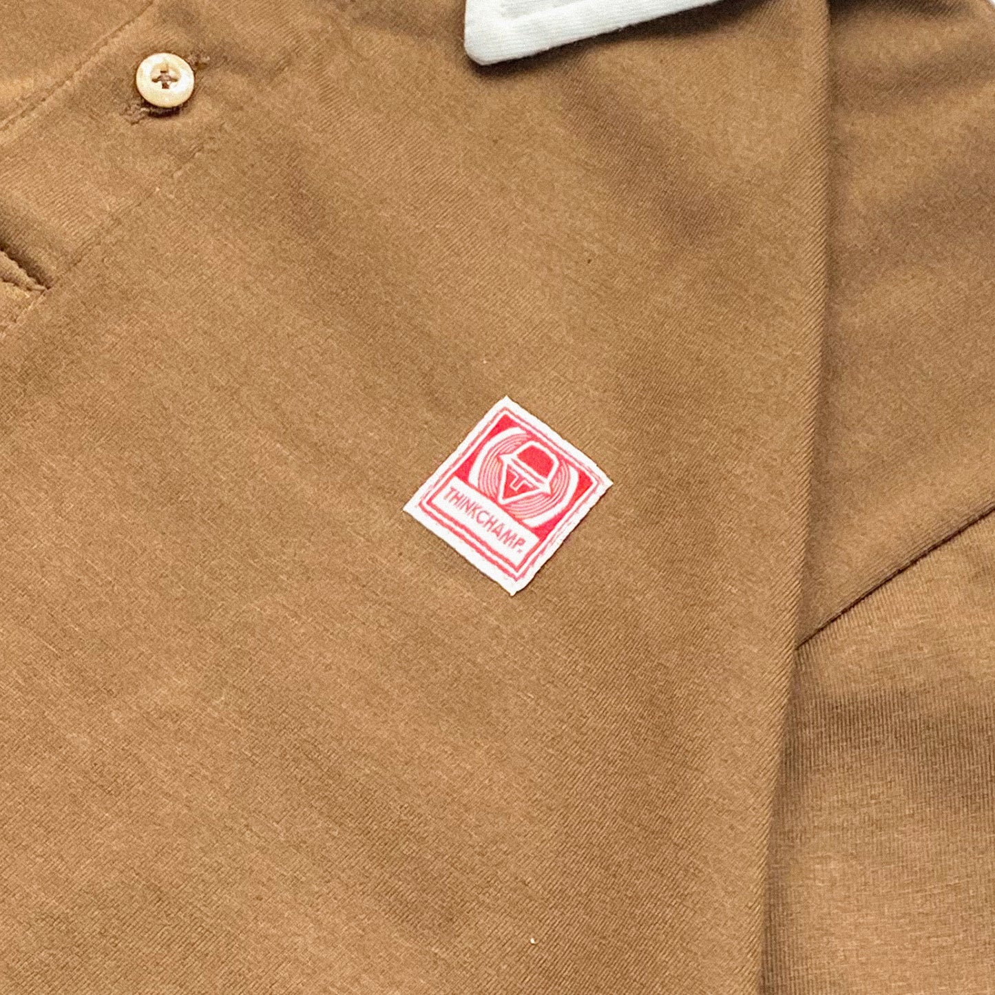 POLO CLUB™ | OVERSIZED POLO SHIRT IN OFFWHITE - MUD BROWN