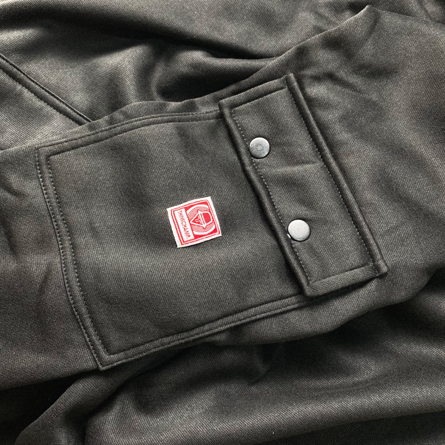OVERSIZED PULL OVER 3-POCKET HOODIE IN BASALT BLACK
