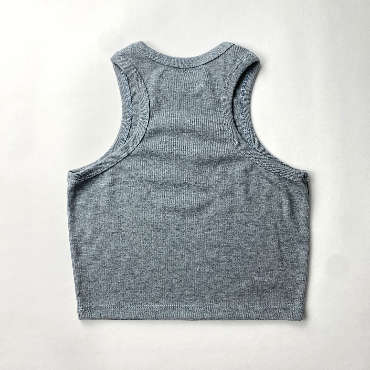 RIB TANK CROP TOP IN HEATHER GREY