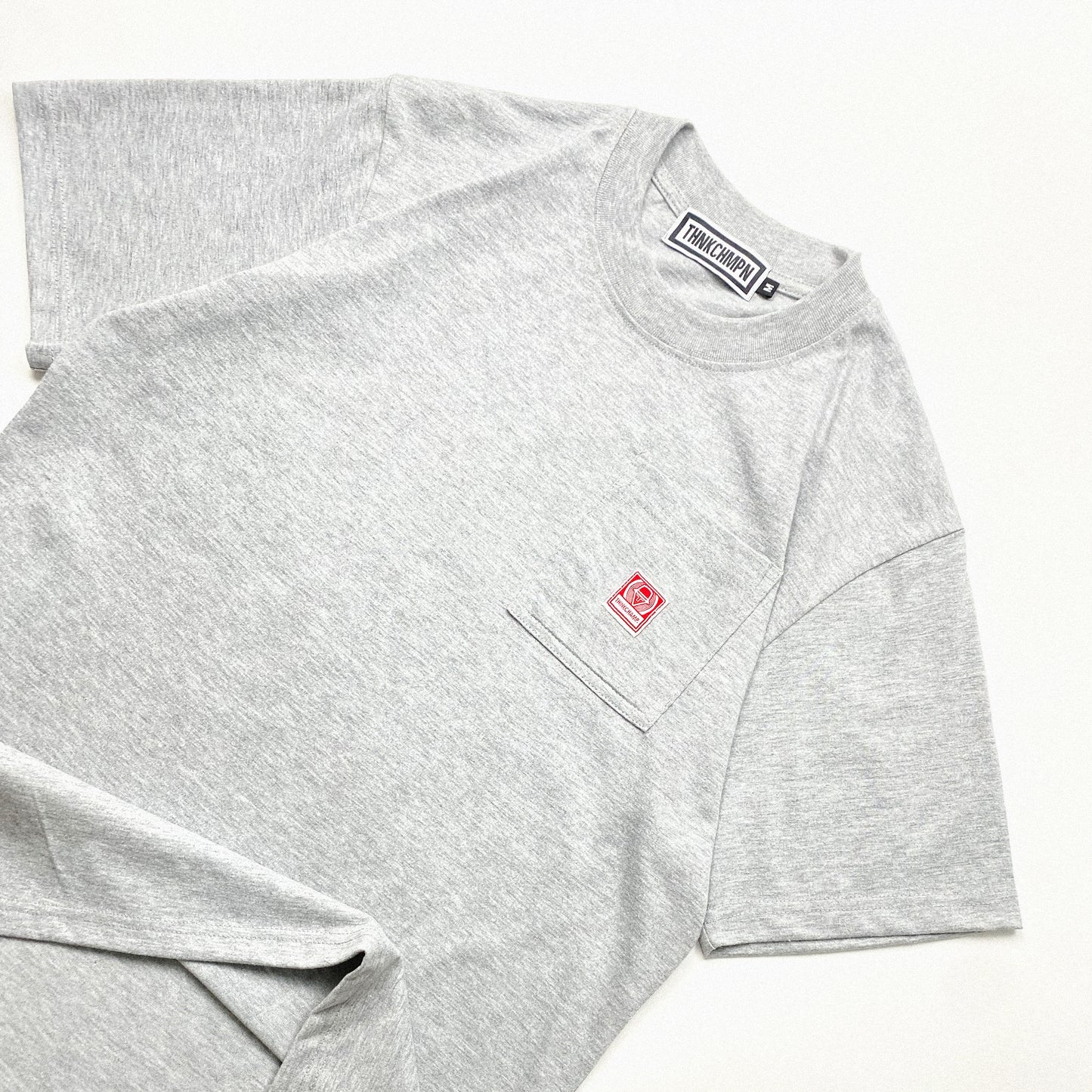 THINK CHAMP | HEATHER GREY | SHORT SLEEVE POCKET TEE