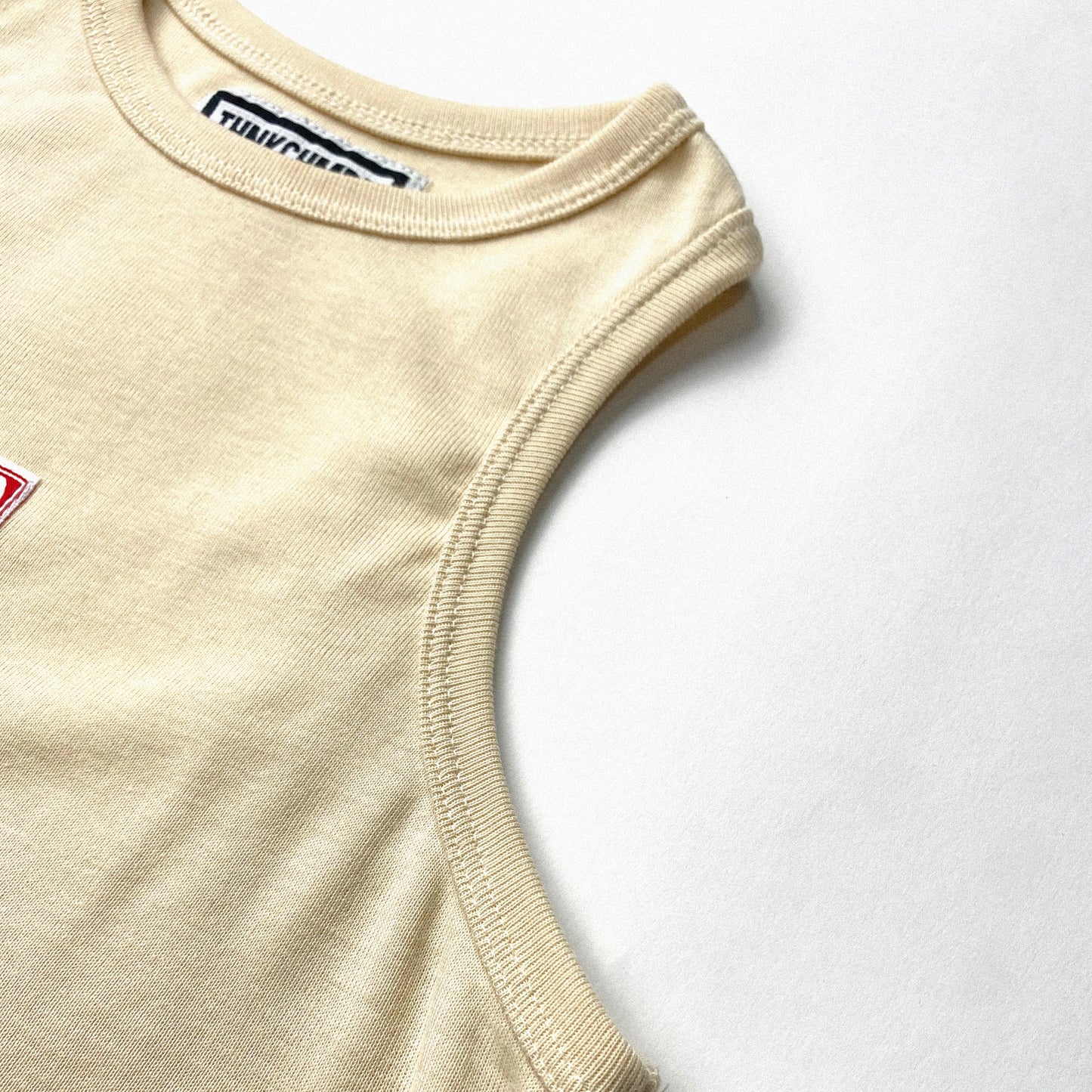 RIB TANK CROP TOP IN OFFWHITE-BEIGE
