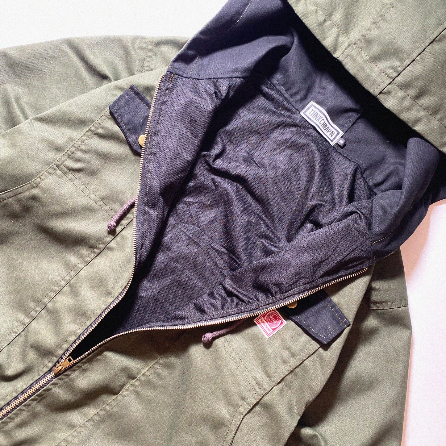 WORKWEAR ZIP UP HOODIE IN OLD LAKE GREEN - BASALT BLACK