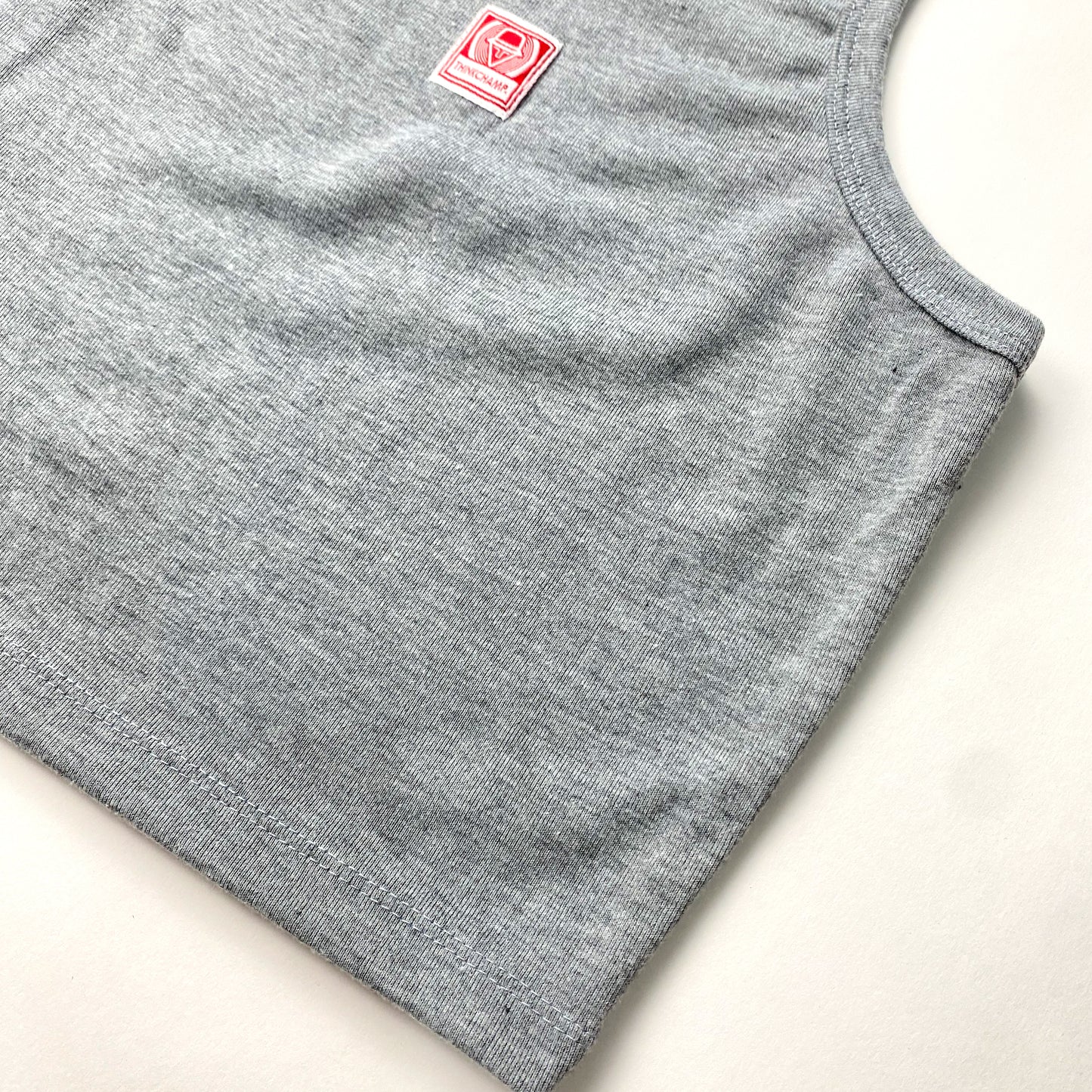 RIB TANK CROP TOP IN HEATHER GREY