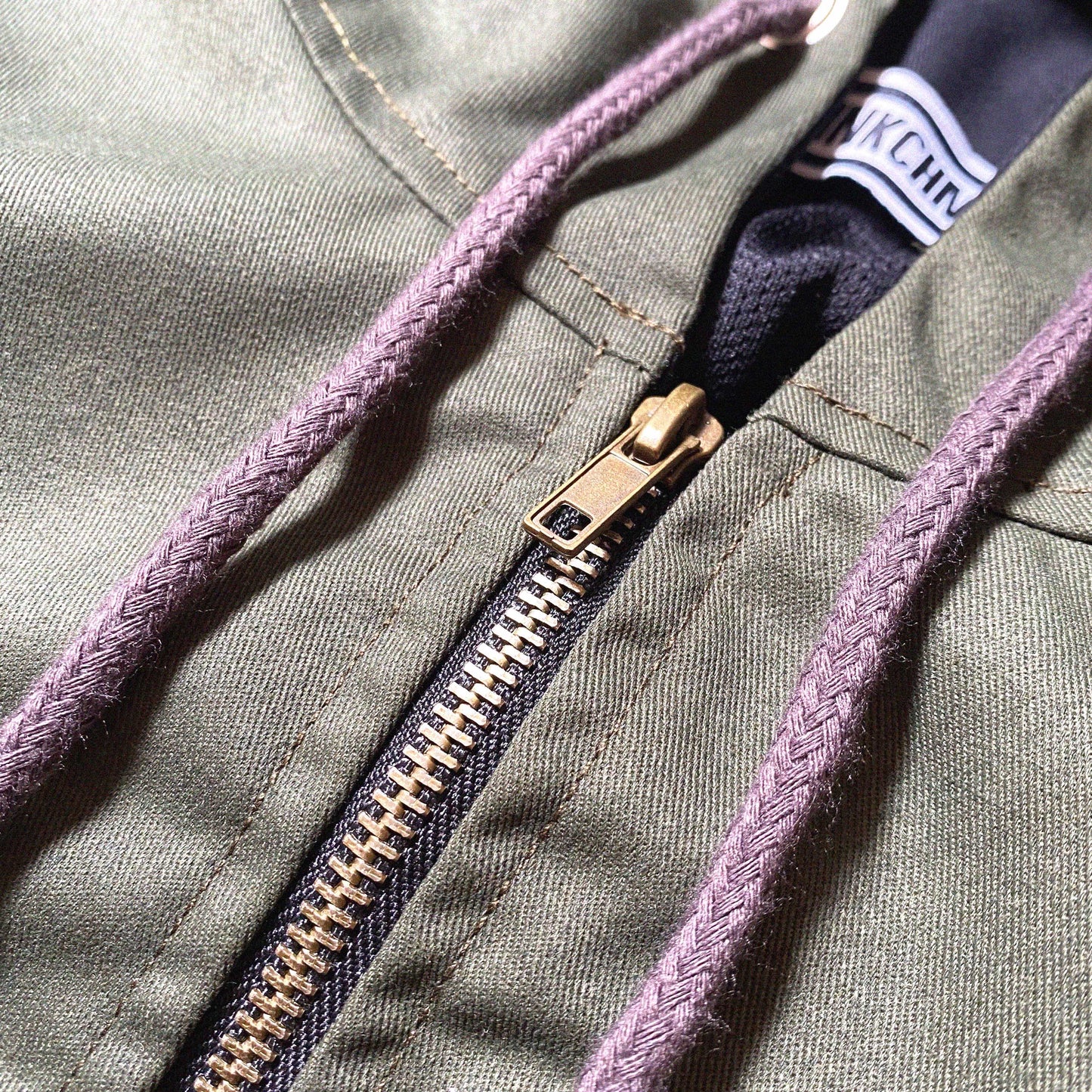 WORKWEAR ZIP UP HOODIE IN OLD LAKE GREEN - BASALT BLACK