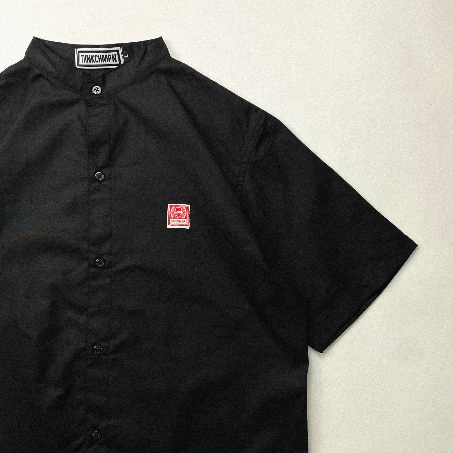 MANDARIN COLLAR™ | RETRO OVERSIZED POLO IN BASALT BLACK