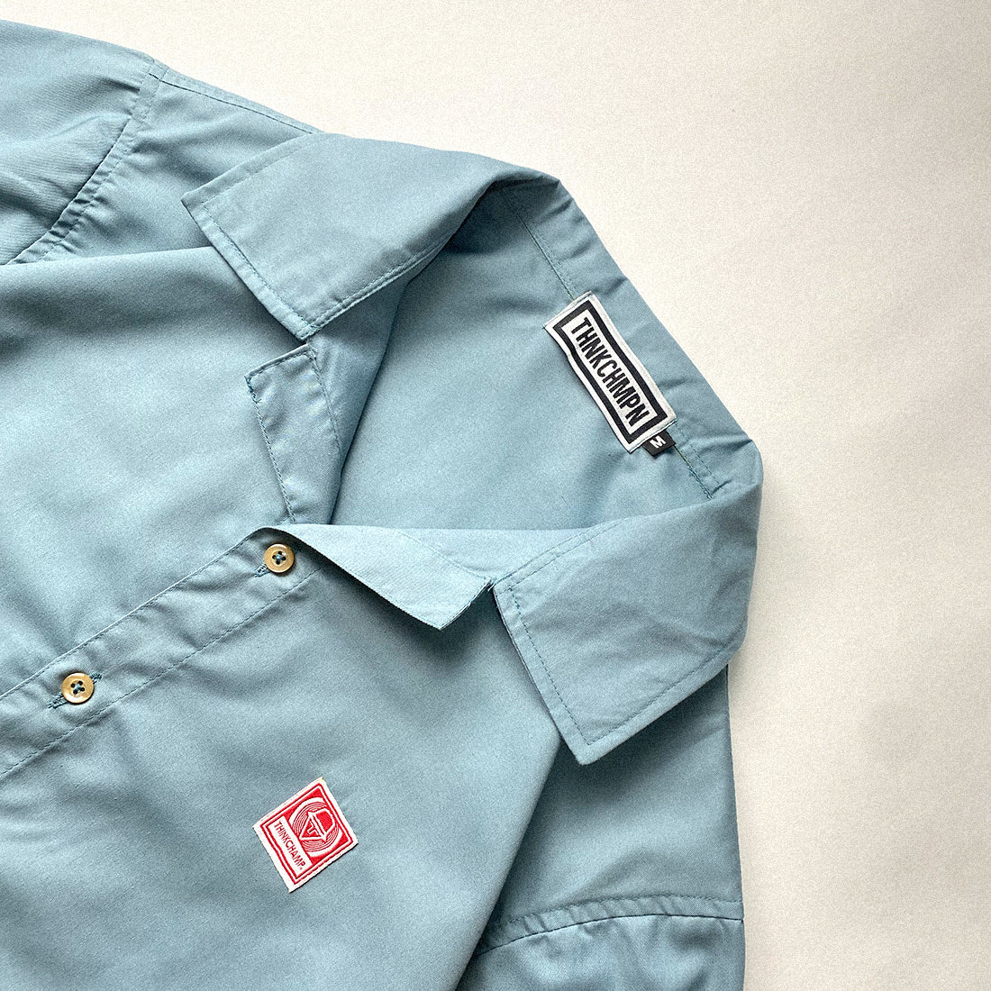 OPEN COLLAR POLO IN POWDER BLUE