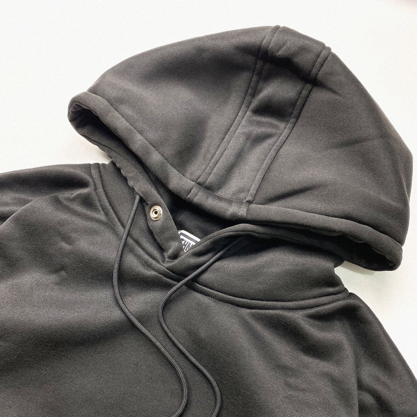 OVERSIZED PULL OVER 3-POCKET HOODIE IN BASALT BLACK