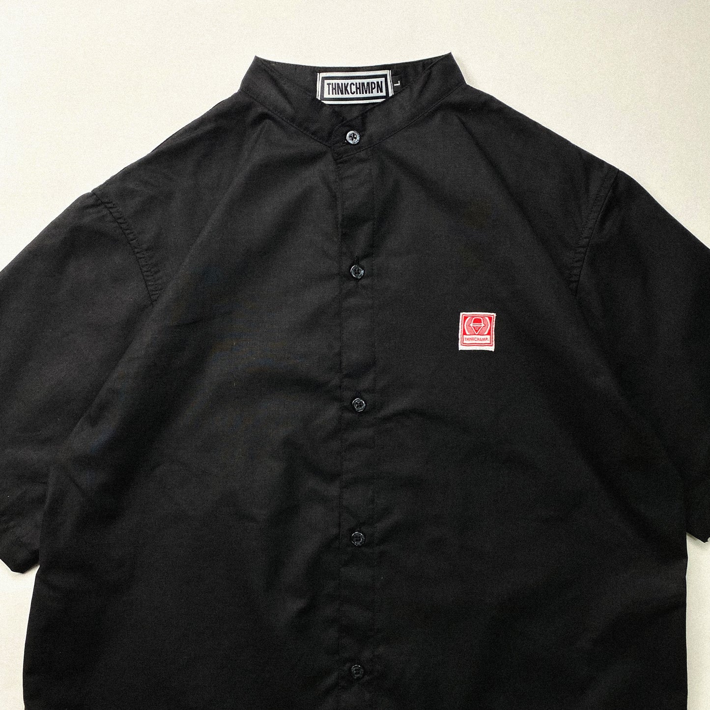 MANDARIN COLLAR™ | RETRO OVERSIZED POLO IN BASALT BLACK