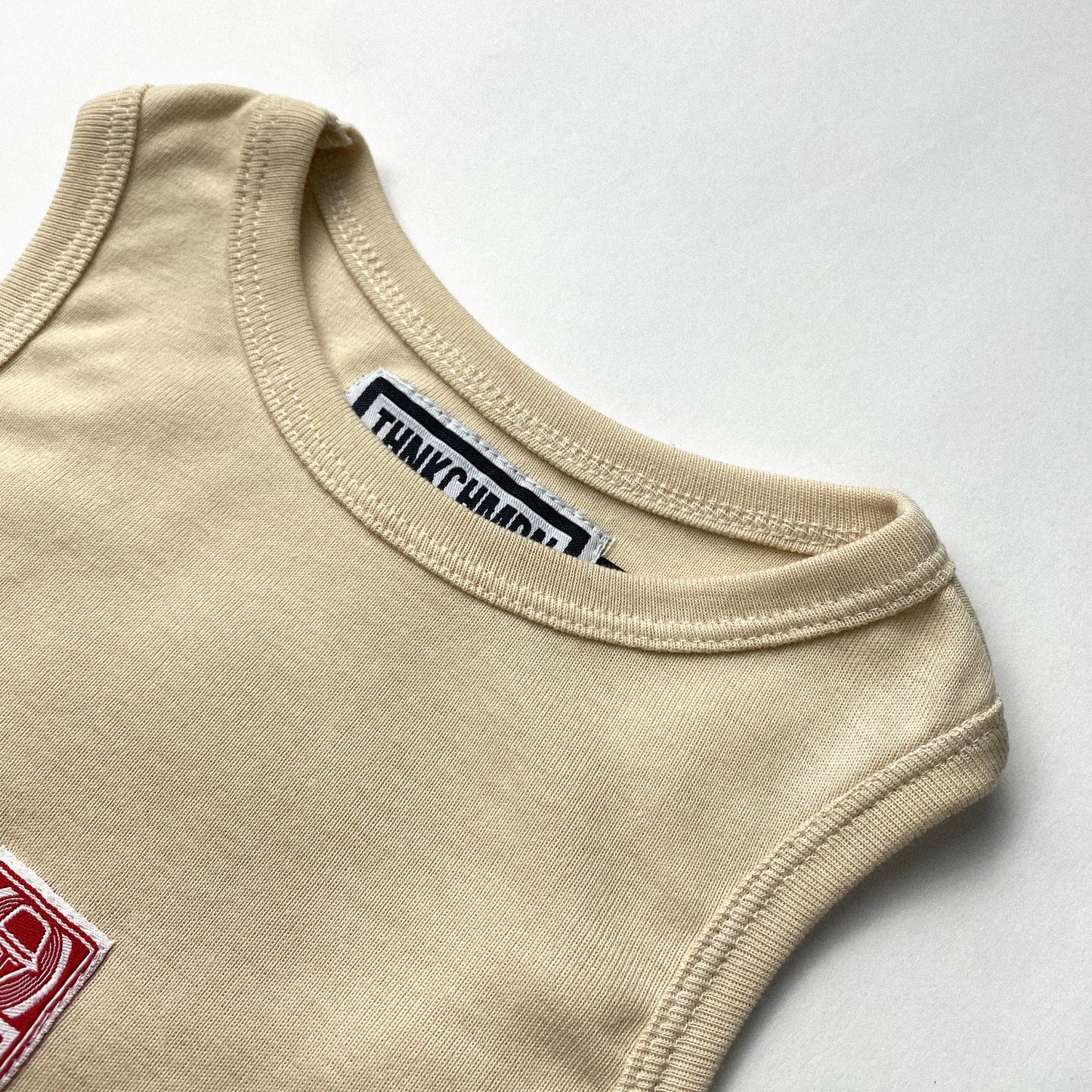 RIB TANK CROP TOP IN OFFWHITE-BEIGE