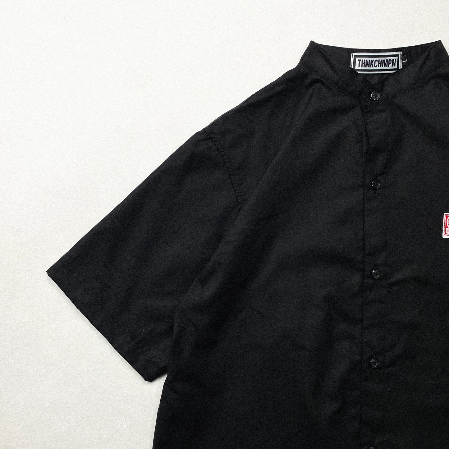 MANDARIN COLLAR™ | RETRO OVERSIZED POLO IN BASALT BLACK