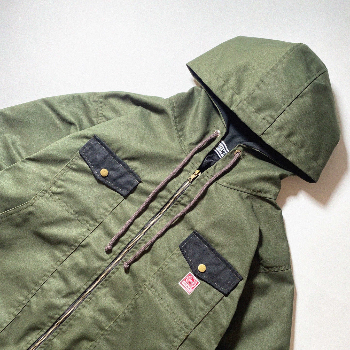 WORKWEAR ZIP UP HOODIE IN OLD LAKE GREEN - BASALT BLACK