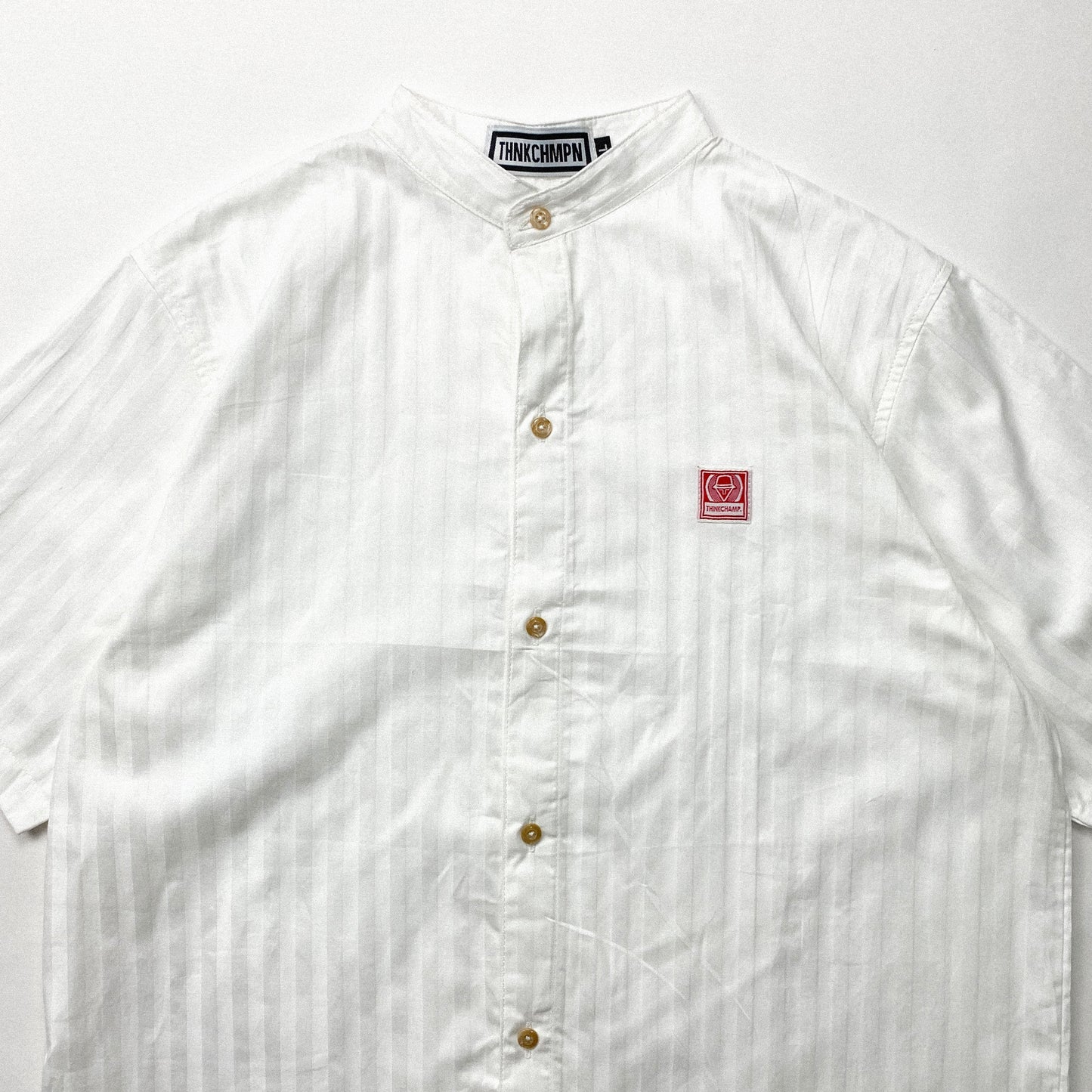 MANDARIN COLLAR™ | RETRO OVERSIZED POLO IN SHADOW WHITE STRIPES
