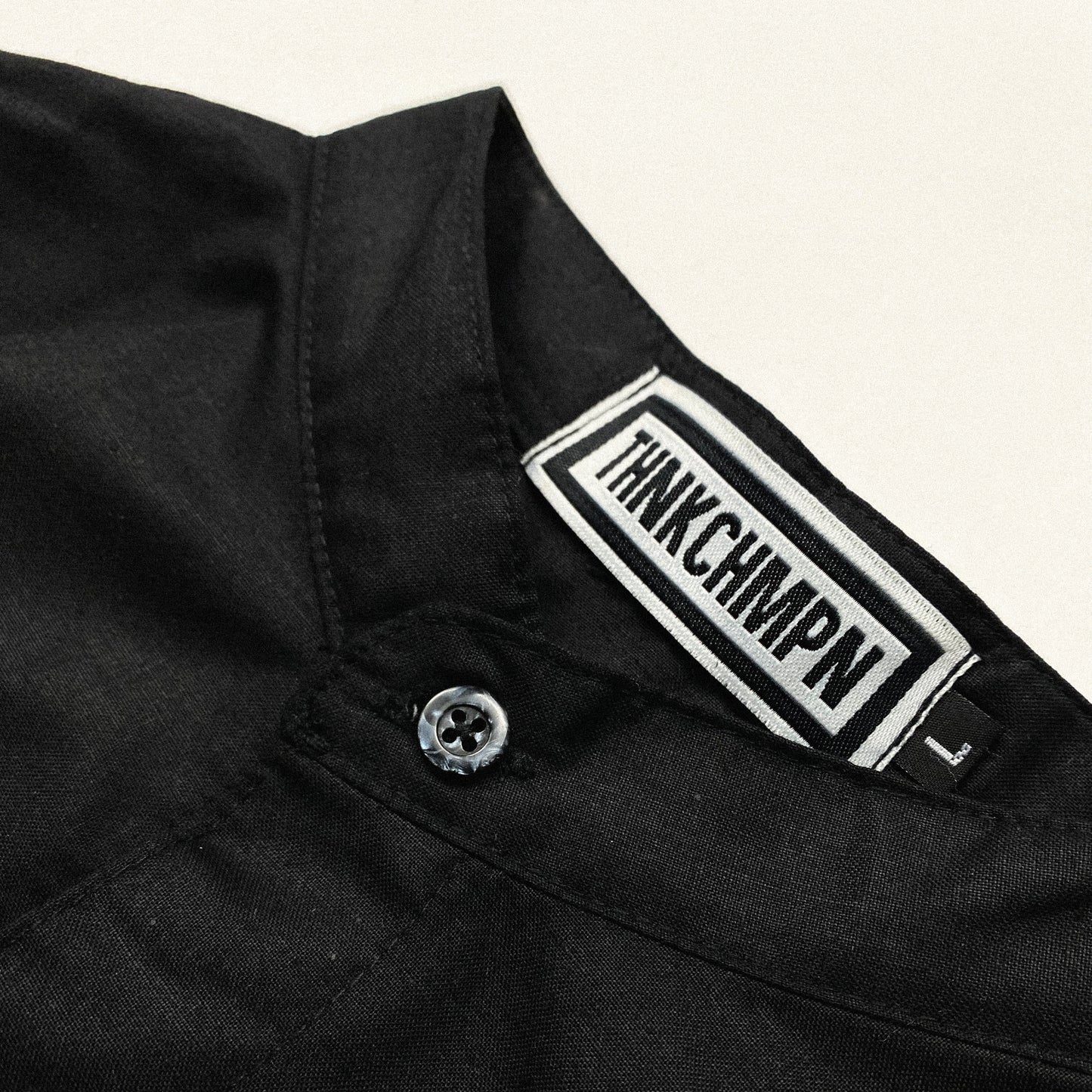 MANDARIN COLLAR™ | RETRO OVERSIZED POLO IN BASALT BLACK