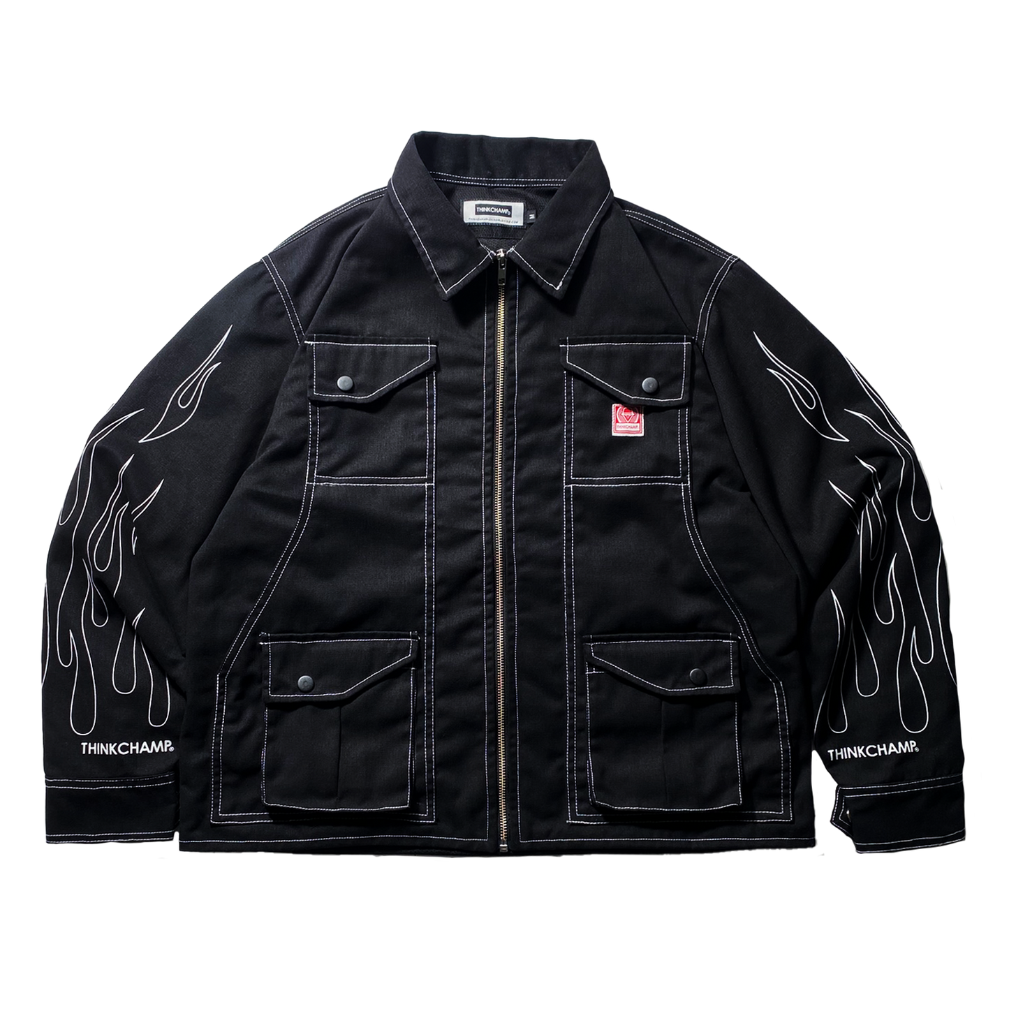 BUCCANEER WHITE FLAMES (PADDED READY) IN BASALT BLACK