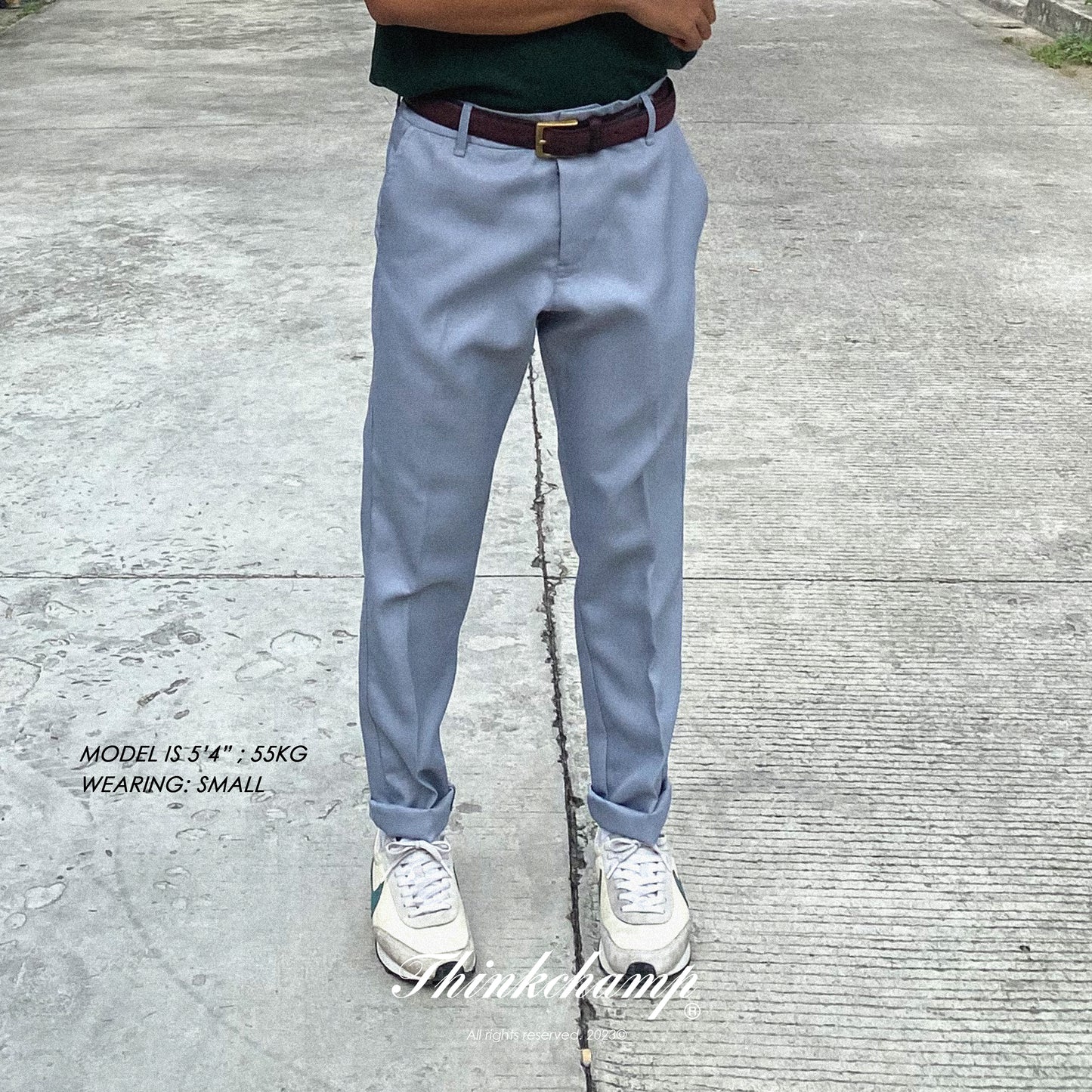 STRAIGHT TROUSERS IN ASTON GREY