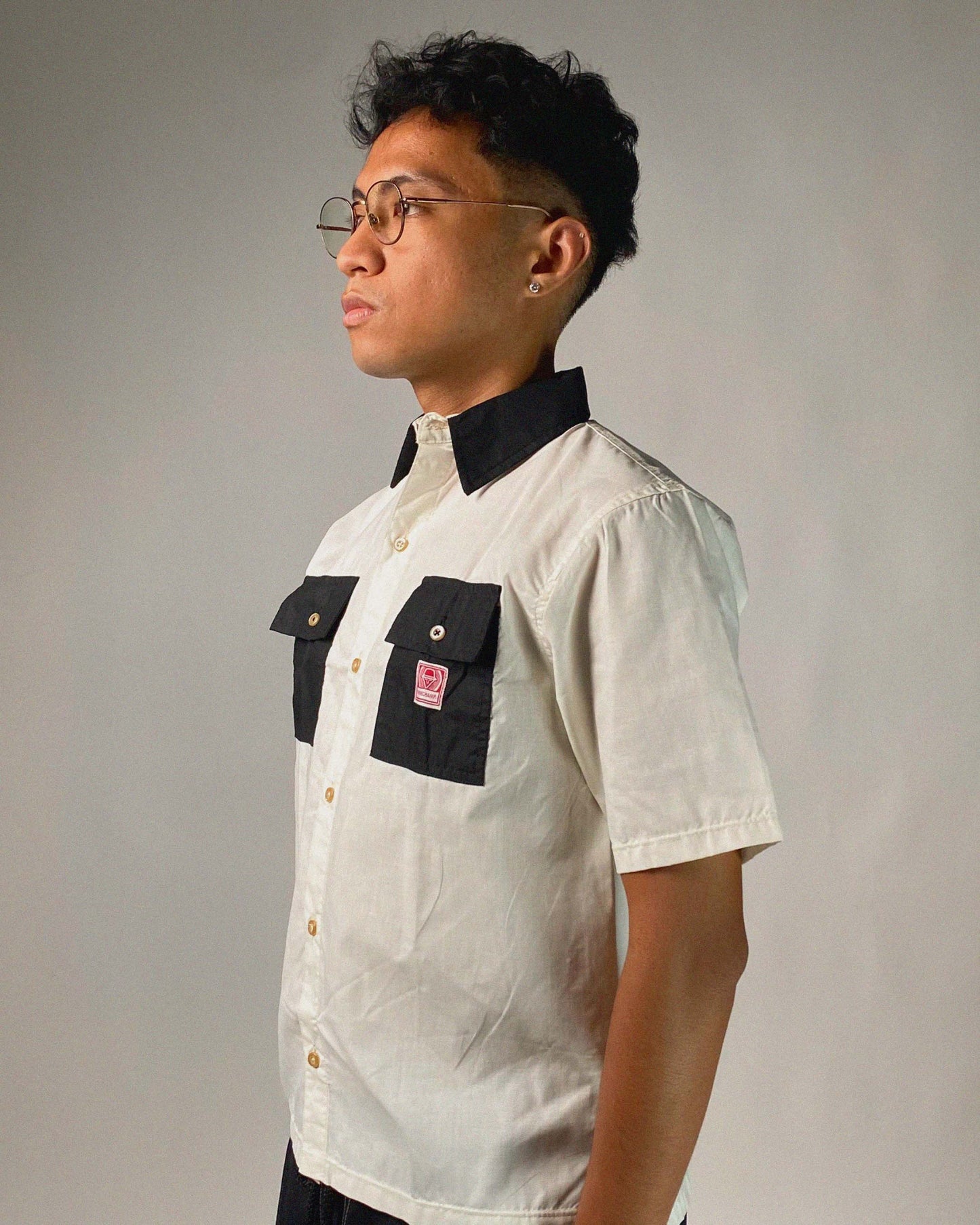 CUBAN FULL ROLL™ | RETRO OVERSIZED POLO IN OFFWHITE- BASALT BLACK