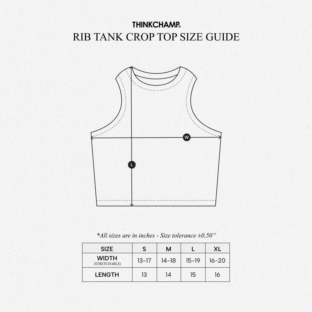 RIB TANK CROP TOP IN BASALT BLACK