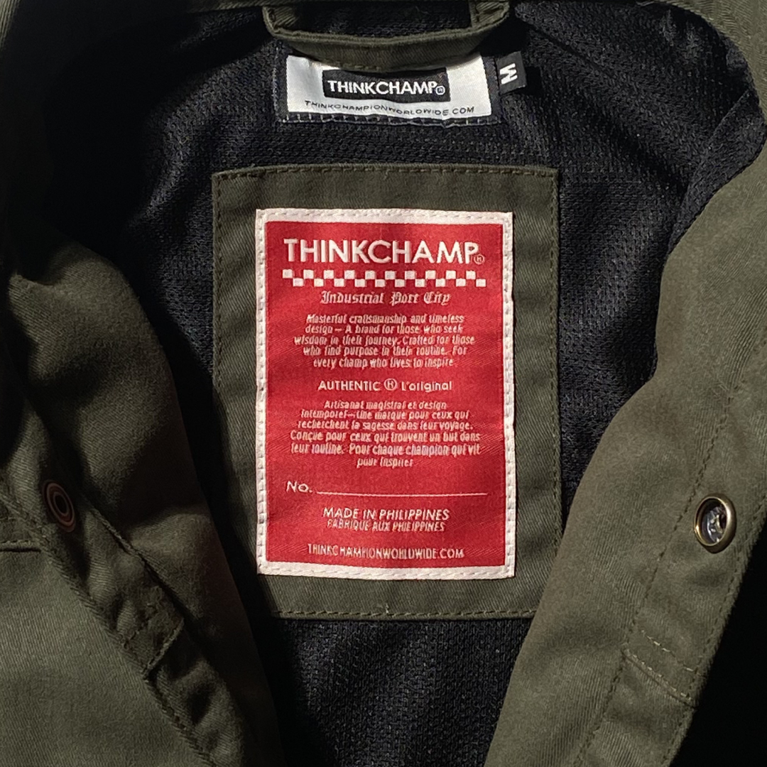 (PRE-ORDER ONLY) ARCHIVE 001: BUCCANEER TWILL TYPE-2 JACKET IN LAKE GREEN | SCARLET TAG BY THINKCHAMP