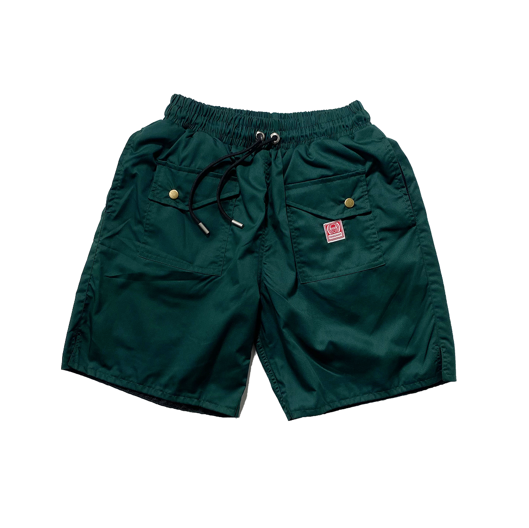 OMNI-WEAR™ | 5 POCKET LINEN SHORTS IN DARK GREEN