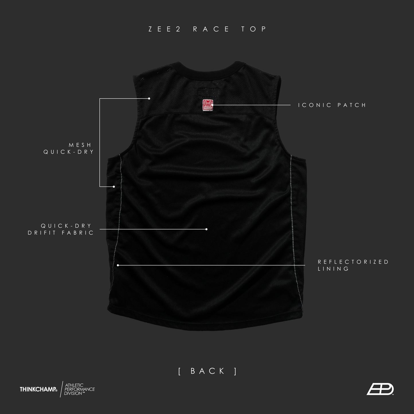 PRE-ORDER ONLY | ZEE2 RACE TOP in B/W Colorway