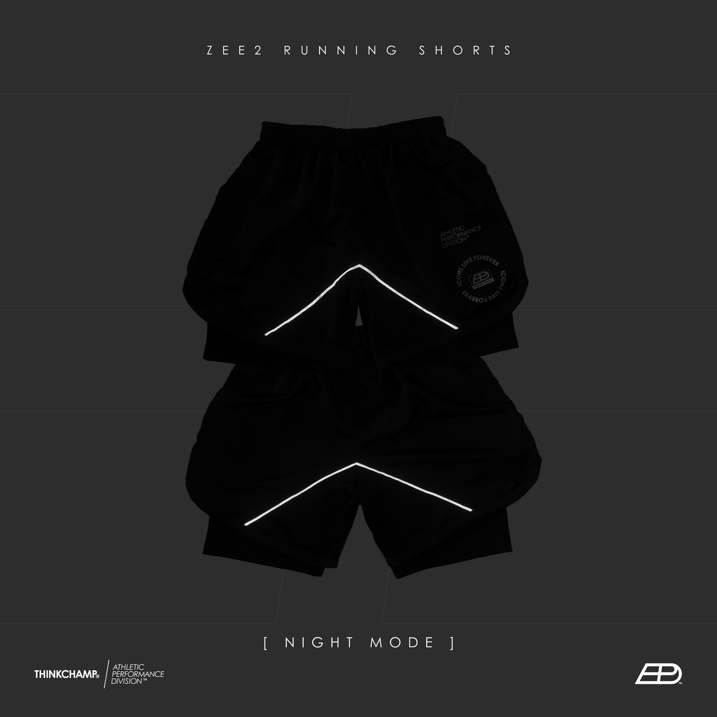 ZEE2 RUNNING SHORTS IN COMET WHITE