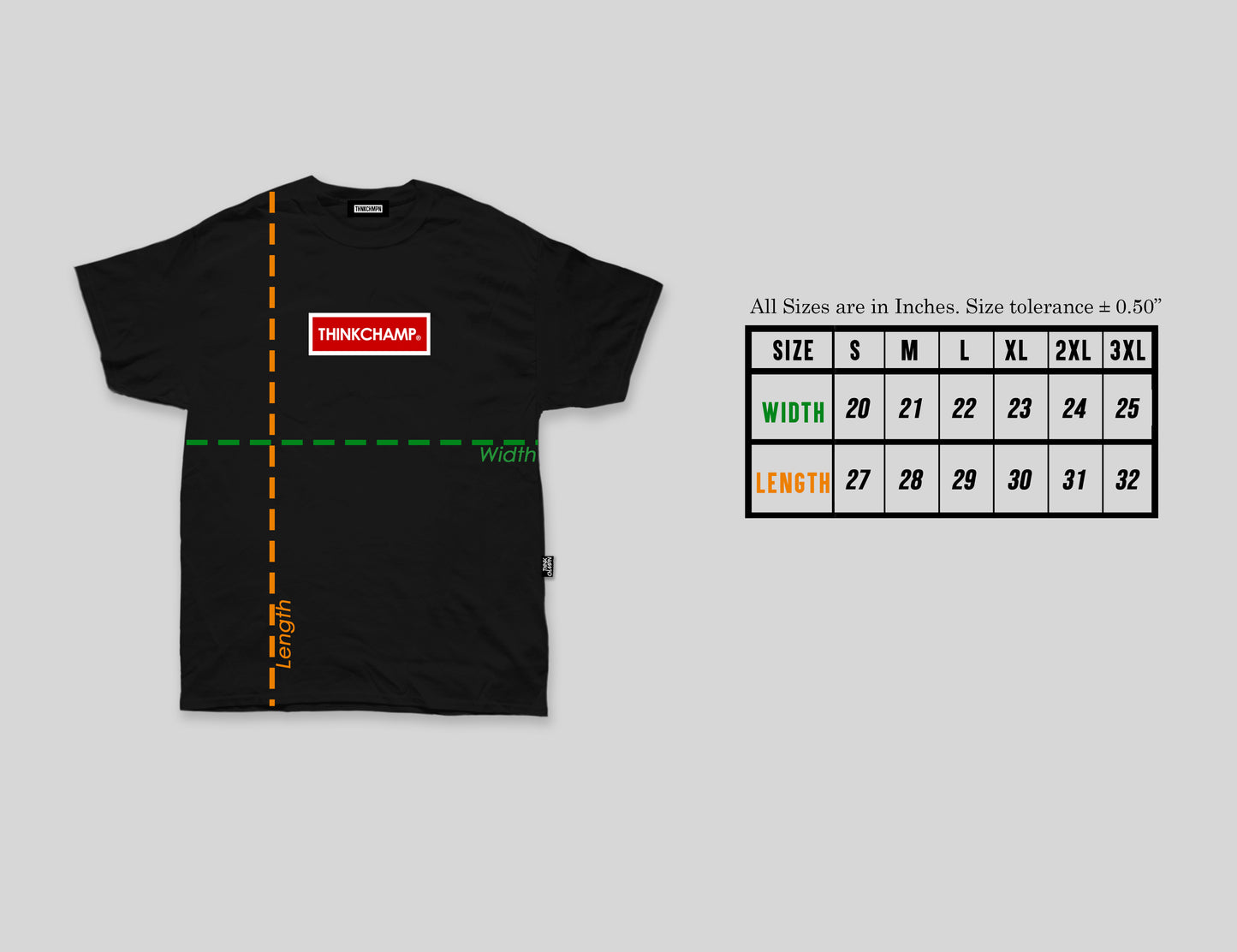 THINK CHAMP ボックスロゴ | レッド ホワイト | 半袖Tシャツ