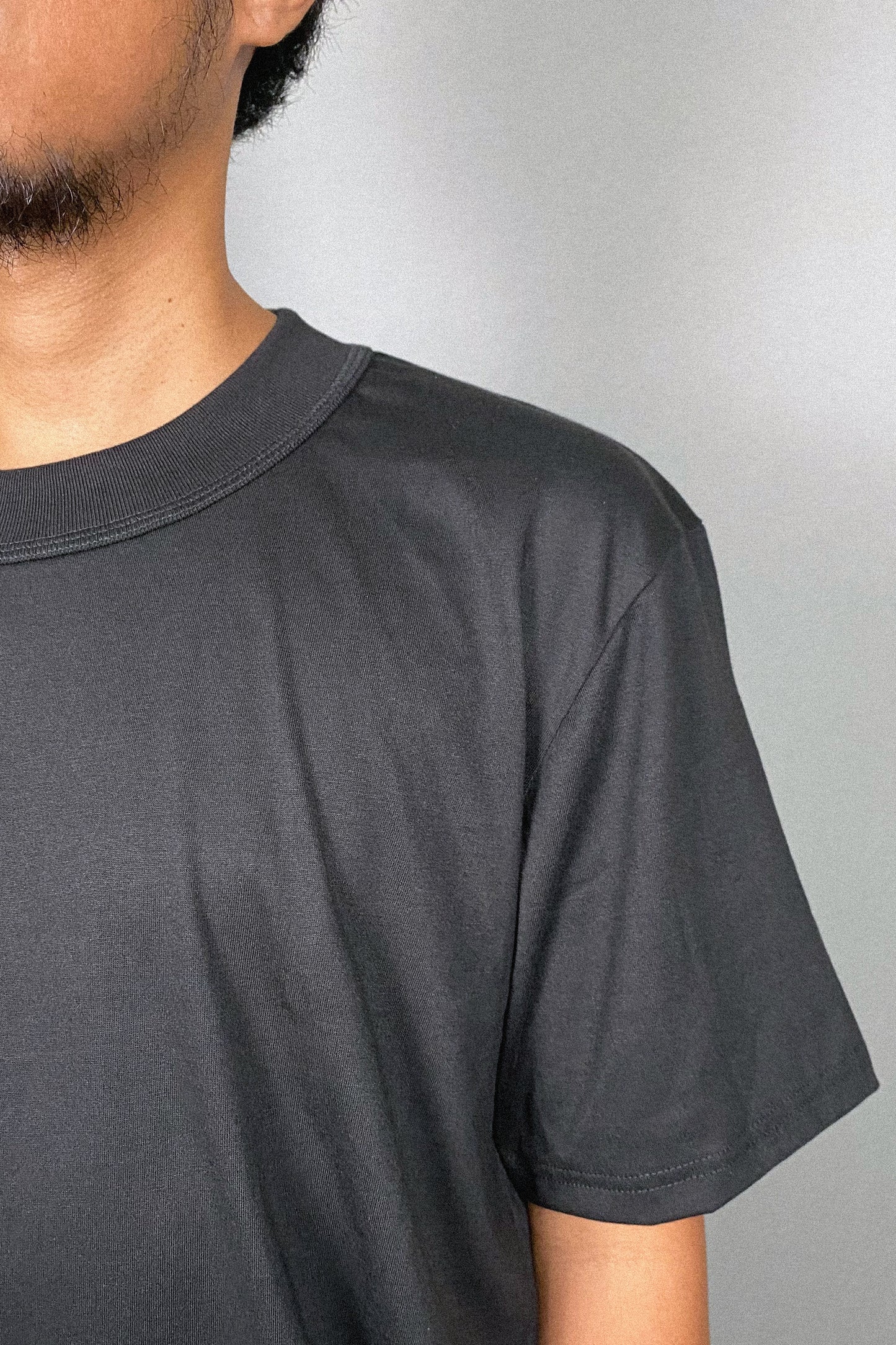 JET BLACK | ELEVATED MOCK NECK | SHORT SLEEVE TEE
