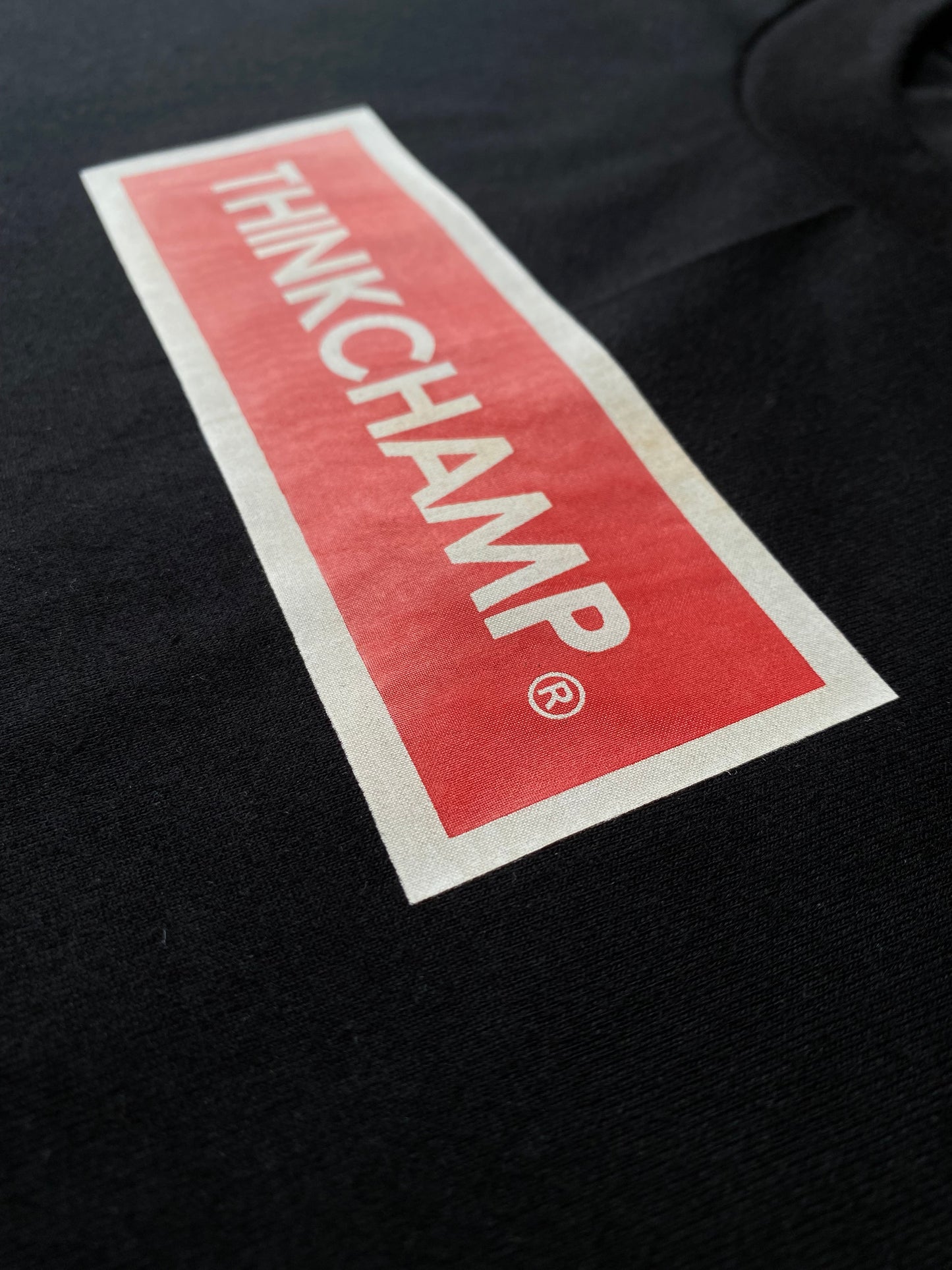 THINK CHAMP ボックスロゴ | レッド ホワイト | 半袖Tシャツ