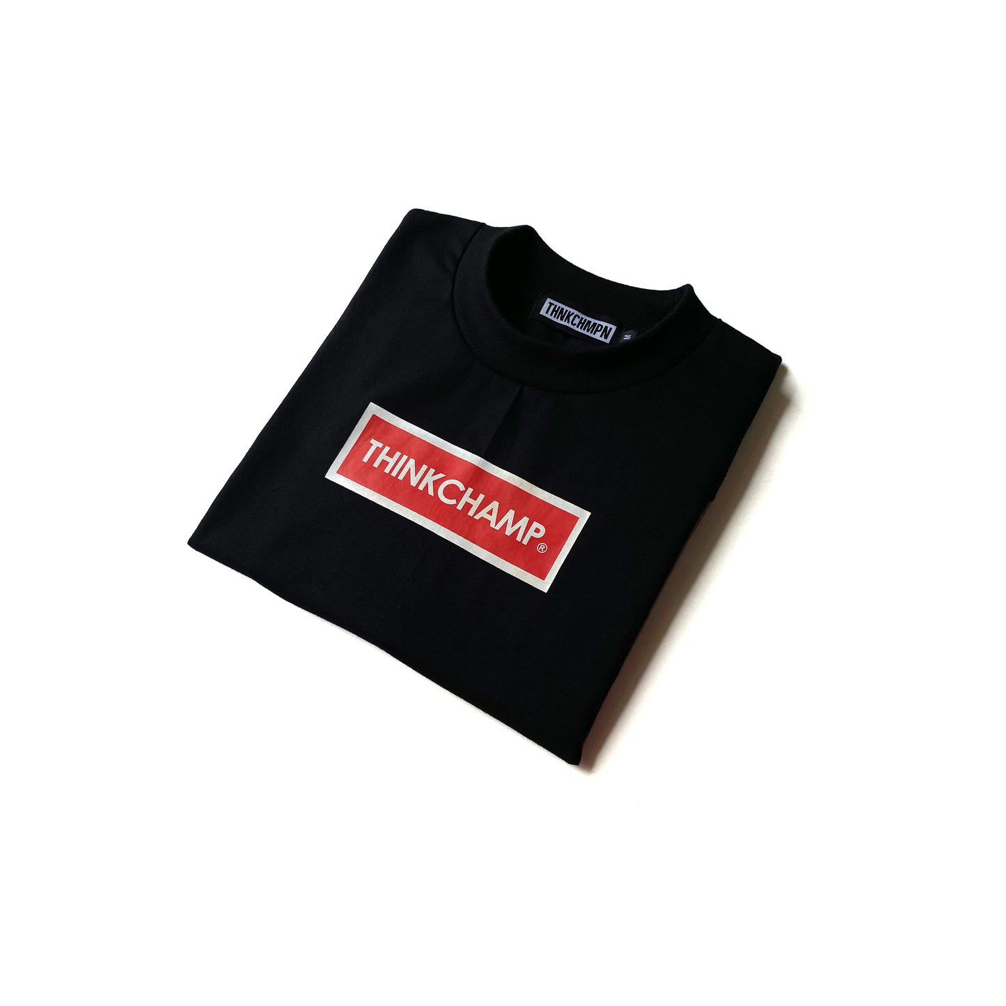 THINK CHAMP ボックスロゴ | レッド ホワイト | 半袖Tシャツ