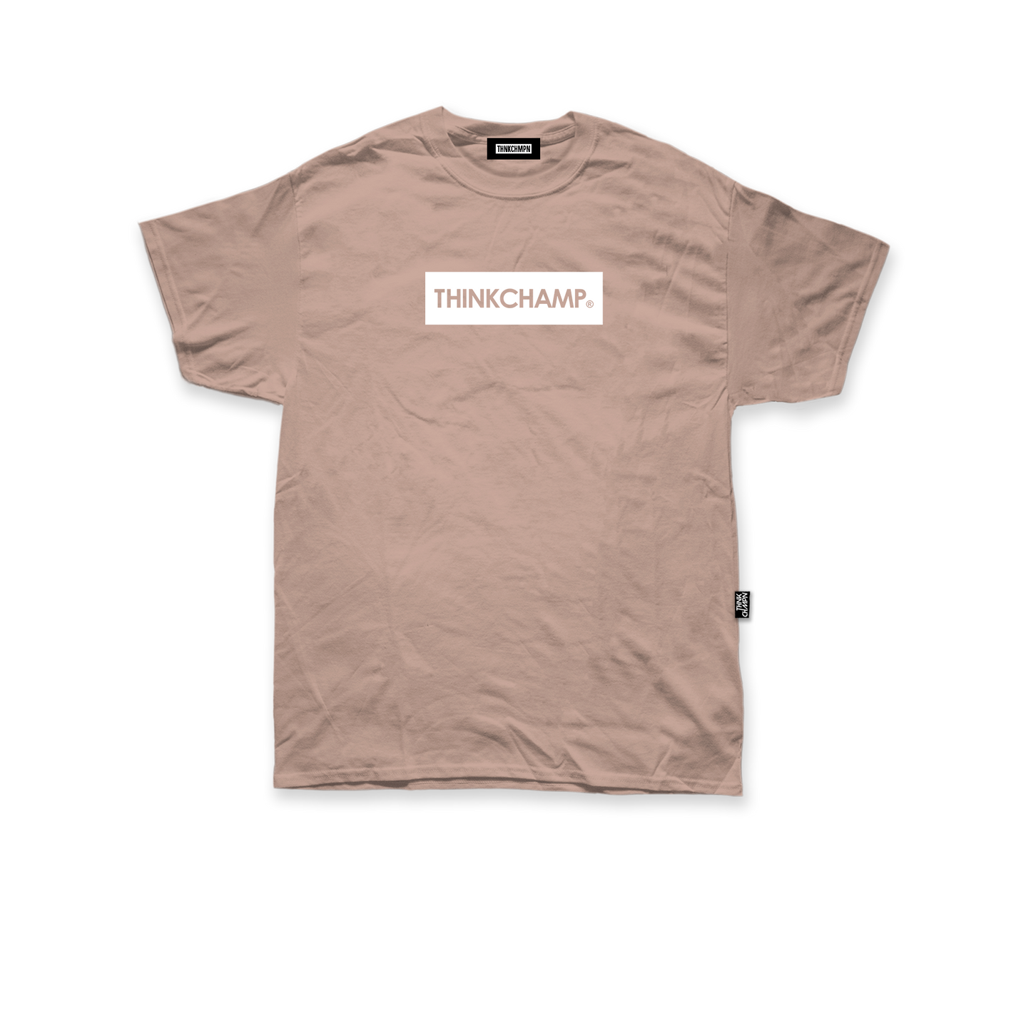 THINK CHAMP ボックスロゴ | ホワイトモカ | 半袖Tシャツ