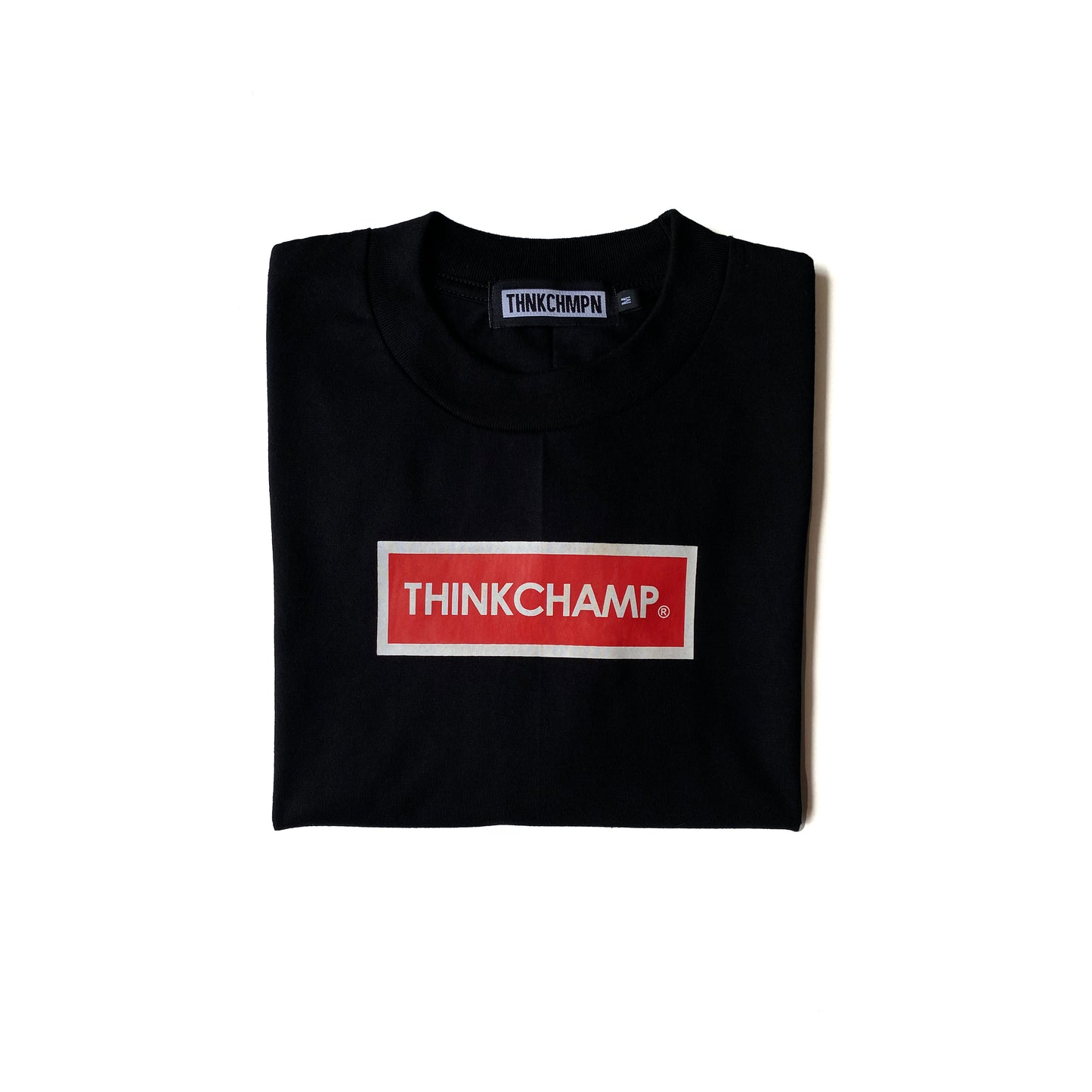 THINK CHAMP ボックスロゴ | レッド ホワイト | 半袖Tシャツ