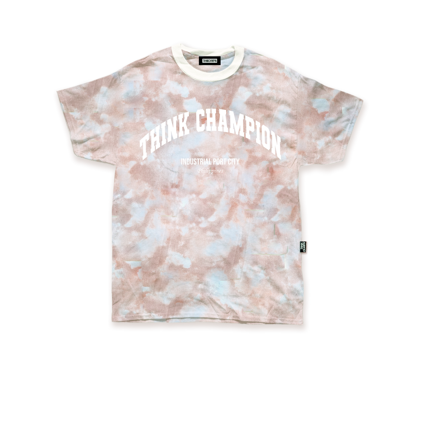 UNV SCRIPT ON TIE DYE | ELEVATED MOCK NECK | SHORT SLEEVE TEE