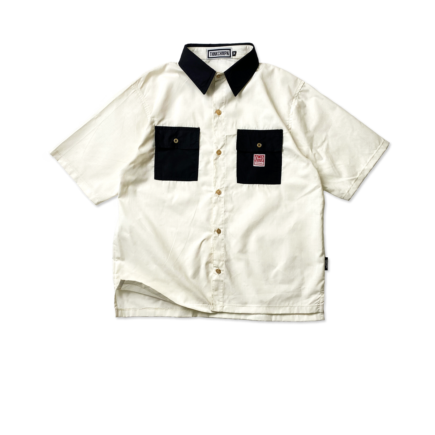 CUBAN FULL ROLL™ | RETRO OVERSIZED POLO IN OFFWHITE- BASALT BLACK