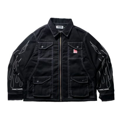 BUCCANEER WHITE FLAMES PADDED-READY JACKET