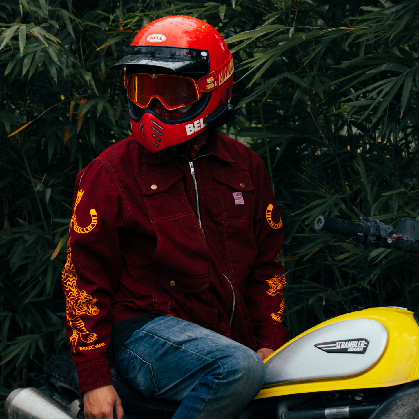 BUCCANEER PANTHERA TIGRIS PADDED-READY JACKET IN CRIMSON COLORWAY