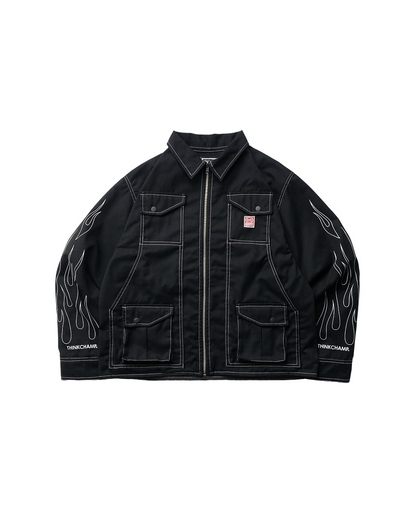 BUCCANEER WHITE FLAMES PADDED-READY JACKET