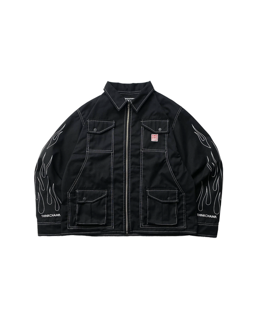 BUCCANEER WHITE FLAMES PADDED-READY JACKET