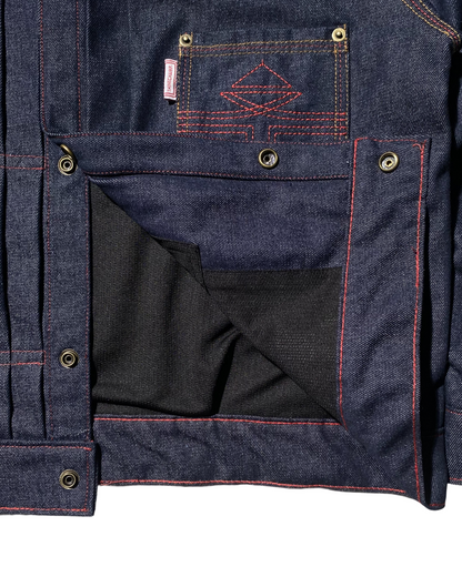 BUCCANEER IRONLINE DENIM TYPE-1 JACKET IN INDIGO BLUE - SCARLET TAG