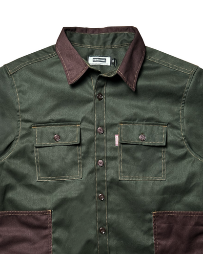CHARLIE WORKWEAR POLO JAPAN TWILL IN FOREST BLEND