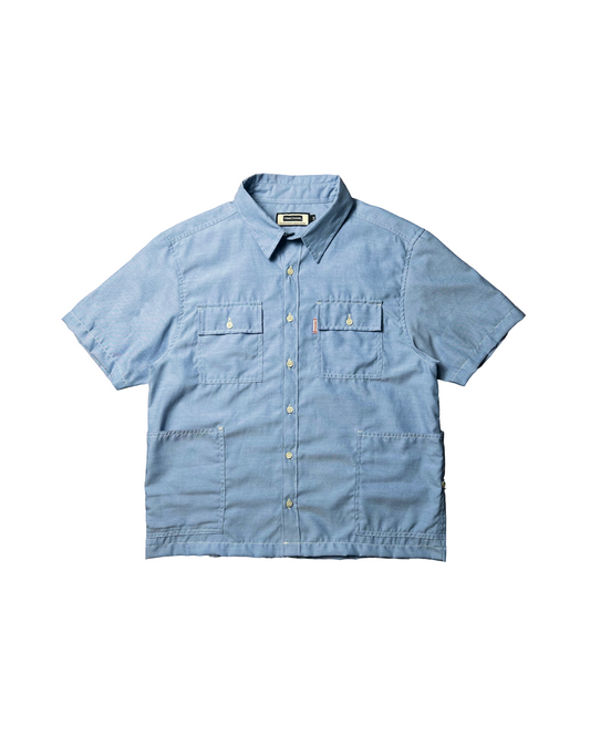 CHARLIE WORKWEAR POLO CHAMBREY IN POWDER BLUE