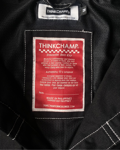 BUCCANEER TWILL TYPE-2 JACKET IN BASALT BLACK | SCARLET TAG BY THINKCHAMP