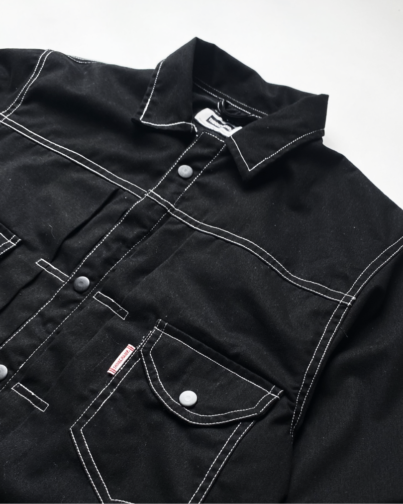 BUCCANEER TWILL TYPE-2 JACKET IN BASALT BLACK | SCARLET TAG BY THINKCHAMP