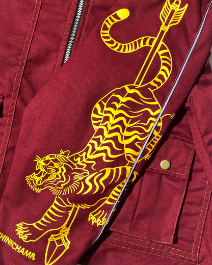 BUCCANEER PANTHERA TIGRIS PADDED-READY JACKET IN CRIMSON COLORWAY