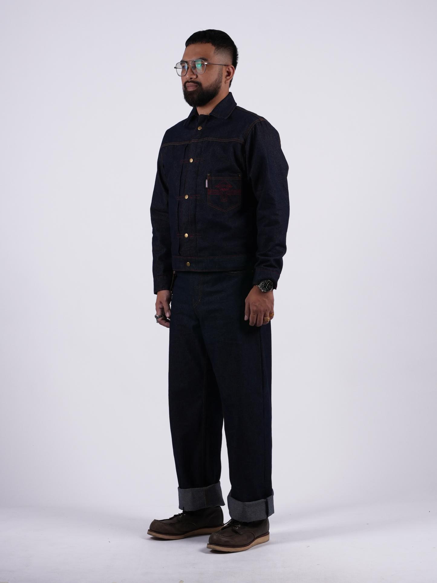 BUCCANEER IRONLINE DENIM TYPE-1 JACKET IN INDIGO BLUE - SCARLET TAG